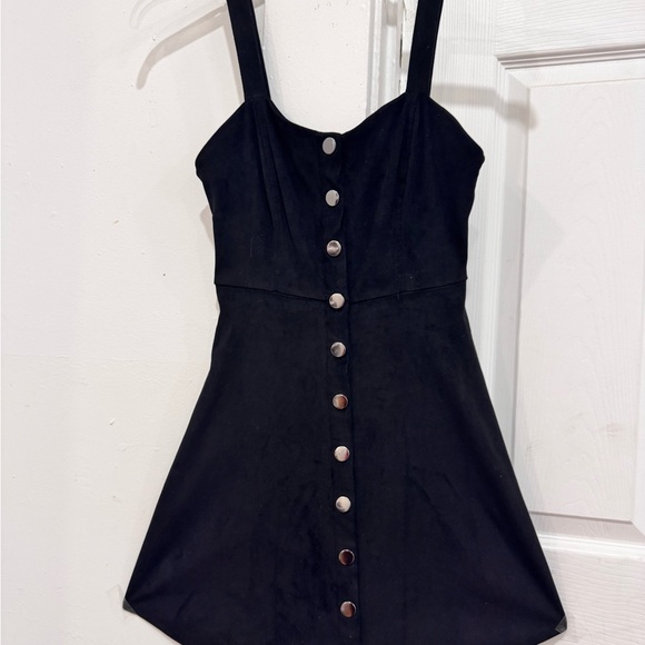Forever 21 Black Mini Dress with Button Detail - Picture 3 of 3